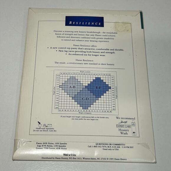 Hanes Resilience Pantyhose Control Top Enhanced Toe Pearl Size AB - Picture 2 of 3